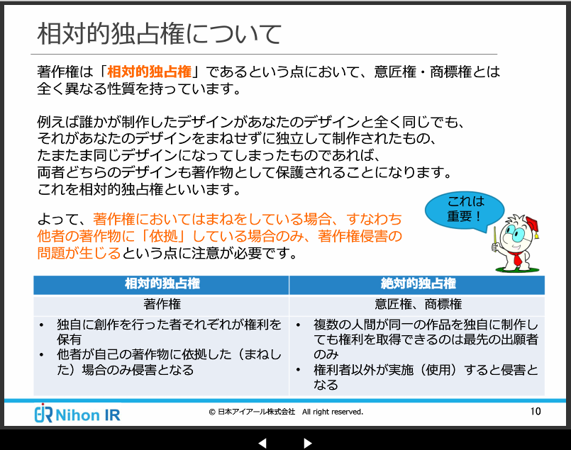 デザイナーのための知財Eラーニング(相対的権利)