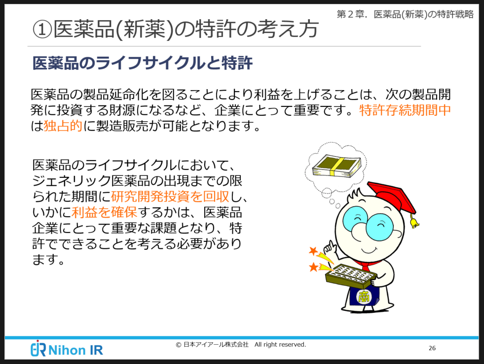 医薬品と特許(ライフサイクル)