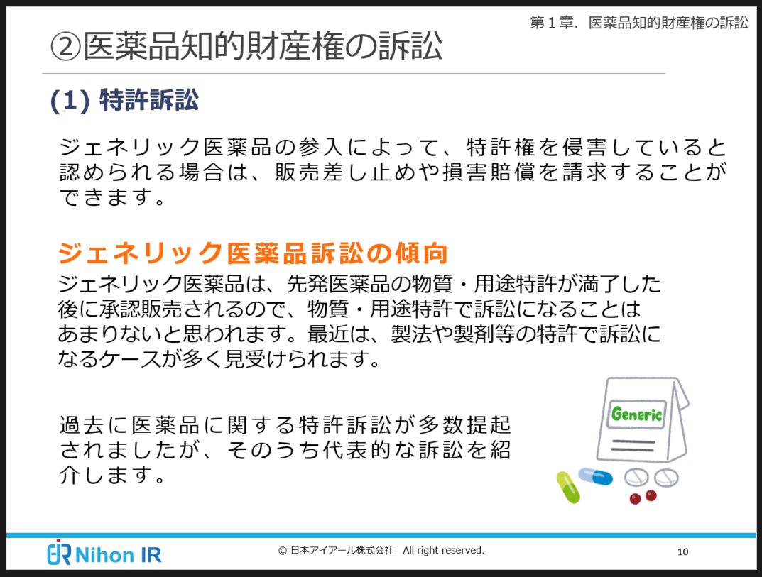 医薬品と特許訴訟